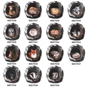 Wooden Tree Hole Animal Fridge Magnet Cute Wildlife Refrigerator Magnetic Sticker Home Decor
