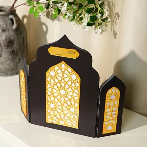 Ornement de bureau de style moyen-oriental, belle décoration architecturale noir et or.