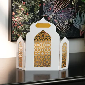 Midden-Oosters architectonisch bureau ornament, wit en goud opengewerkt feestdecoratie