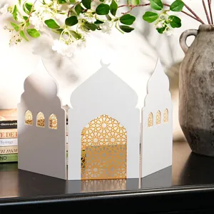 Islamischer Stil Desktop dekorative Stück weiß gold architektonische Tisch Handwerk dekoration