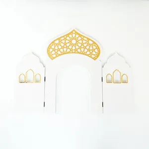 Decoration de table arche en bois Aid Moubarak fete islamique decor interieur display