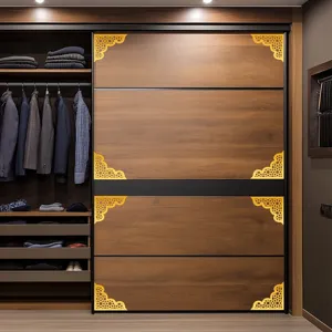 Adesivi angolari per porta in acrilico stile medio orientale decorazione dorata