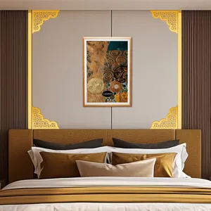 Adesivi angolari da parete in acrilico oro stile Medio Oriente decalcomanie decorative.