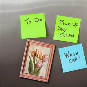 Wooden magnetic photo frame fridge magnet featuring a vintage tulip painting detail.