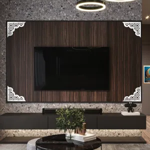 Adesivi murali angolari in acrilico con motivi geometrici medio orientali per decorazioni festa.