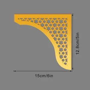 Adesivo murale angolare in acrilico stile Medio Oriente oro festivo decorativo 15x12,8cm