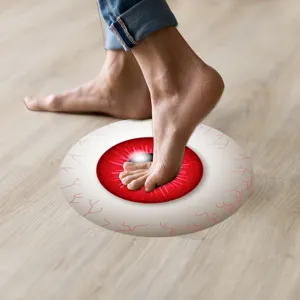 Halloween giant eyeball floor mat scary round rug novelty home decor creepy soft cushion