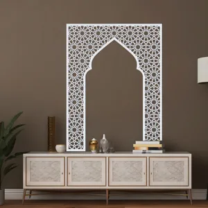 Middle Eastern style wall niche sticker, geometric Mihrab arch design for home decor.