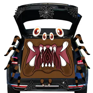 Decorazione adesiva per bagagliaio auto di Halloween, design spaventoso con bocca di mostro.