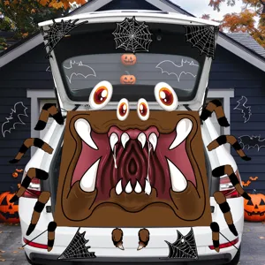 Halloween bagagliaio auto mostro viso decorazione set spettrale banner porta del garage con zampe