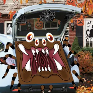 Halloween decorazione bagagliaio auto mostro viso zampe di ragno spaventoso adesivo garage