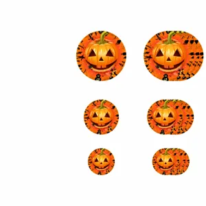 Halloween pumpkin stickers variant size option showing 11 inch 8 inch 6 inch with 4 stickers