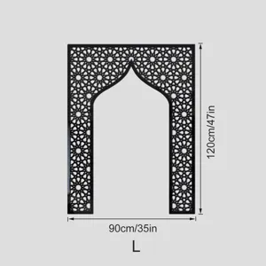 Middle Eastern style mihrab Islamic geometric arch wall sticker, size L 90x120cm black acrylic
