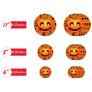 Halloween pumpkin stickers multi-size set floor wall decals festive party decor supplies
