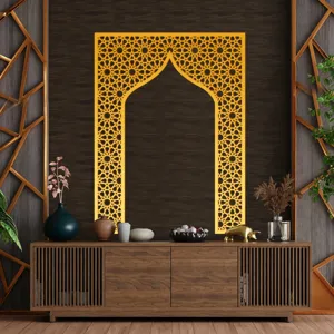 Middle Eastern Style Gold Acrylic Mihrab Wall Sticker Islamic Geometric Wall Decor