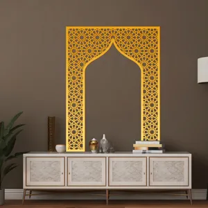 Middle Eastern gold acrylic mirror wall sticker detail view showing elegant geometric home decor.