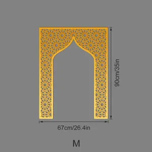 Gold acrylic mihrab wall sticker islamic geometric arch decor in size M 90x67cm