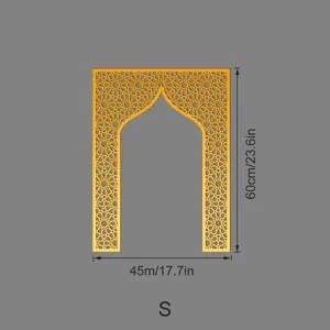 Golden acrylic Mihrab wall sticker Middle Eastern style geometric arch decor size S 60cm