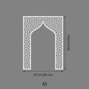 Middle Eastern style Mihrab niche wall sticker, white geometric acrylic wall decor.