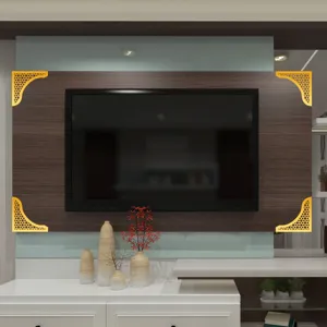 Adesivi murali angolari in acrilico oro vuoti geometrici decorativi per arredamento