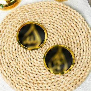 Μέσης Ανατολής ακρυλικό μαγνητικό αυτοκόλλητο ψυγείου με χρυσή άκρη και αραβική καλλιγραφία.