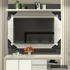 Adesivi murali decorativi ad angolo in acrilico nero con design floreale per la casa.