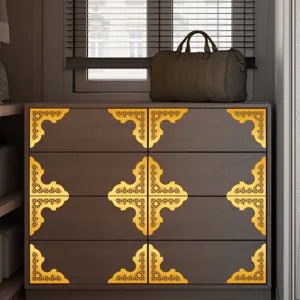 Adesivi angolari decorativi in acrilico stile Medio Oriente oro per porta e muro
