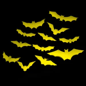 Halloween 3D Lumineux Chauve-Souris Autocollants Muraux Brillant Fête Décoration Maison