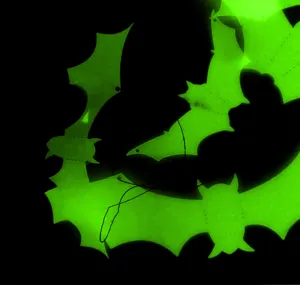 Halloween 3D lumineux chauve-souris autocollants muraux fete fenetre decoration guirlande