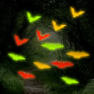 Halloween autocollants muraux chauve-souris lumineux dans la forêt sombre détail déco