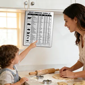 Metal meat smoking guide magnet kitchen conversion chart sign for cooking temperature reference
