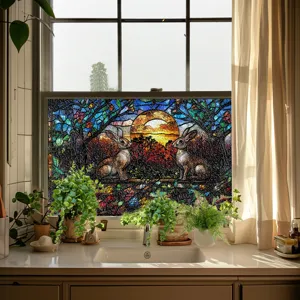 3D bemusterte Relief Glasfensterfolie statische Fensteraufkleber für die Dekoration