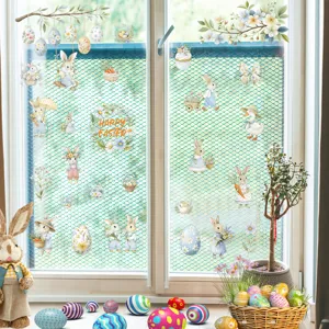 Easter window stickers bunny egg glass decals festive home decor window clings nice