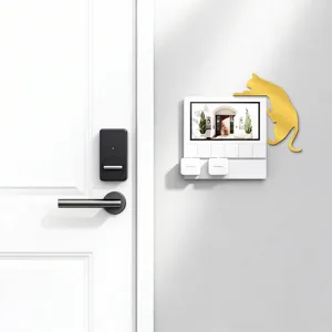 Gold acrylic mirror cat wall sticker detail view, elegant home switch panel decor accent.