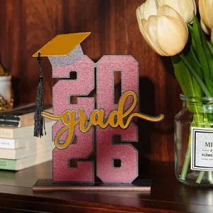 Decorazione da tavolo in legno per laurea 2026, elegante soprammobile da Scrivania.