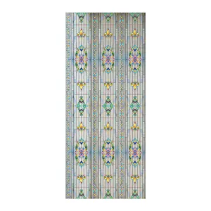 3D embossed stained glass window film decorative sticker for home window privacy and beauty.