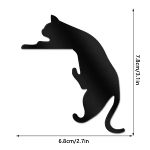 Black acrylic cat switch sticker wall decor cute silhouette animal room decoration item