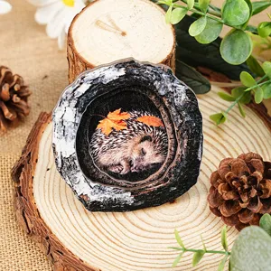 Wooden hedgehog tree hollow magnetic sticker home decor refrigerator magnet photo frame craft
