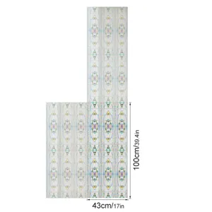 3D embossed floral glass window film, static cling decorative window sticker detail.