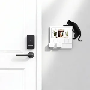 Black acrylic cat wall sticker silhouette home decor funny climbing animal switch panel decal