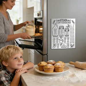 Kitchen conversion chart magnet metal measurement reference chart for fridge baking tools