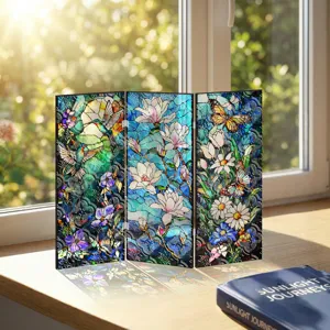 Mini paravent pliant en acrylique translucide décoration de bureau motif colibri