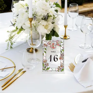 Acrylic wedding table number sign 1-20 decorative tabletop place card holder display for party.