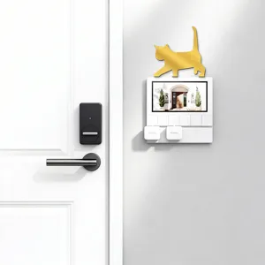 Acrylic mirror gold cat wall sticker home decor switch sticker for smart home panel