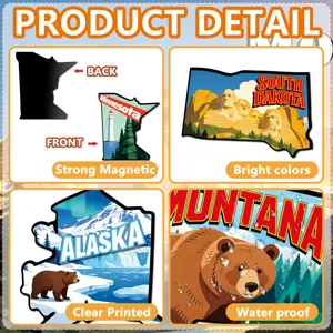 US states travel souvenir magnetic fridge stickers with strong magnetic and waterproof design.
