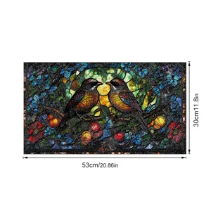 3D Buntglas Fensterfolie Statische Haftung Dekorative Folie fur Heimtextilien 53x30cm Vogel