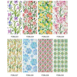 3D Relief Stained Glass Window Film UV Protection Static Cling Frosted Privacy Window Sticker Floral Home Decor