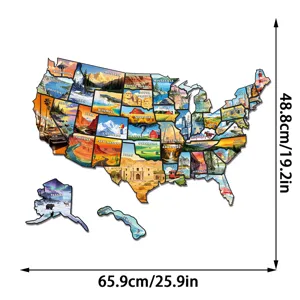 US State Magnetic Map Puzzle Travel Fridge Magnet Educational Cultural Toy Home Wall Decor