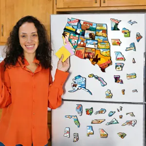 USA state map fridge magnets, creative magnetic puzzle travel souvenir for home kitchen decor