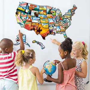 USA map magnetic puzzle fridge sticker for kids geography learning and home decoration